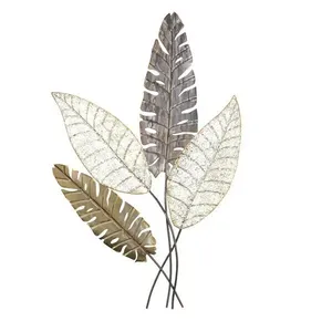 Grande décoration murale élégante en métal avec motif floral, idéale pour la décoration du couloir, de la chambre ou du salon, avec des détails raffinés. - Product Image 2