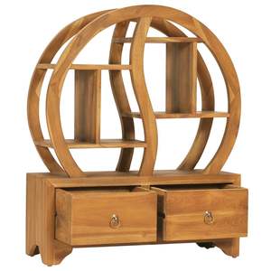 Étagère Yin Yang en bois de teck naturel pour salon - Product Image 3