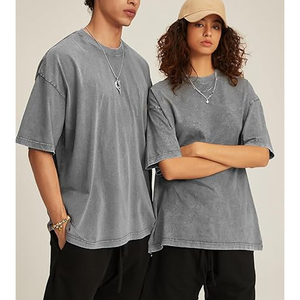 230g 100% Cotton High Quality Custom Washed Vintage Distressed Mens T Shirt Oversized Drop Shoulder Custom Digital Printing - Product Image 4