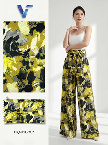 Tissu Charmeuse Imprimé Floral 8027 100% Polyester pour Vêtements Féminins, Matière pour Pantalons, Largeur 58/60 Pouces, Extensible, Léger, 60 g/m² - Product Image 2