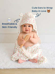 ชุดของขวัญ Polka Tots Little Treasure ผ้าขนหนูมัสลินสำหรับเด็กทารกพิมพ์ลายหัวใจ ของใช้จำเป็นสำหรับเด็กแรกเกิด กล่องของขวัญนุ่มนิ่มสำหรับเด็กอ่อน - Product Image 3