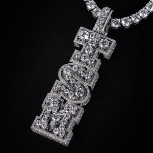 AMBER JEWELS T-129 Colgante de Plata 925 con Baño de Rodio y Moissanita, Diseño de Corona, Estilo Hip Hop, Unisex, para Fiestas - Product Image 3