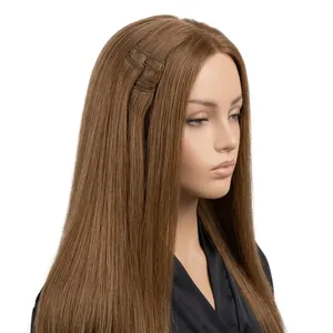 Extensiones de Cabello Humano Indio Remy Liso Marrón Largo con Base de Seda Transparente HD, Textura de Onda Natural, Cabello Personalizable - Product Image 5