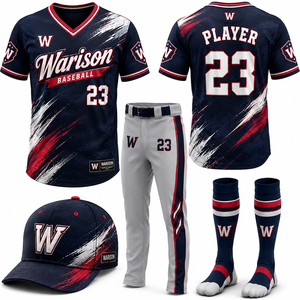 Warison Industries Unisex Baseball Complete Uniform Set Sublimation Printing Customized Name And Number Softball Uniform Kit - Product Image 1