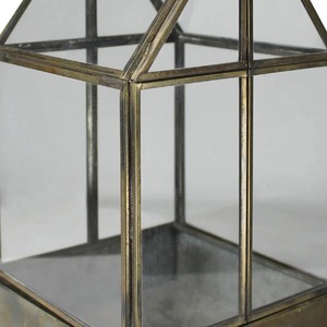 กระถางต้นไม้แก้วทรงกระท่อมสไตล์วินเทจ ของตกแต่งโต๊ะสำหรับบ้าน สำนักงาน คาเฟ่ และการตกแต่งภายในสไตล์เรสติก จากอินเดีย - Product Image 3