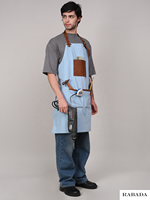 Tablier unisexe de travail et de mode en toile de coton multicolore, imperméable, avec poche, logo personnalisé, épaissi, résistant à la chaleur