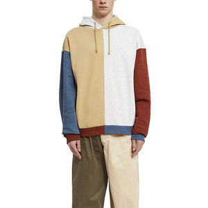 Wholesale High Quality Winter Color <b>Block</b> Hoodie Cotton Polyester Custom Print Eco-Friendly Oversized Fit Mens Fleece - Product Image 4