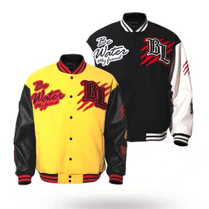 Men Vintage Hip Hop Satin <b>Jacket</b> Embroidered Sleeve Windproof <b>Smart</b> Casual Streetwear Bomber <b>Jacket</b> - Product Image 1