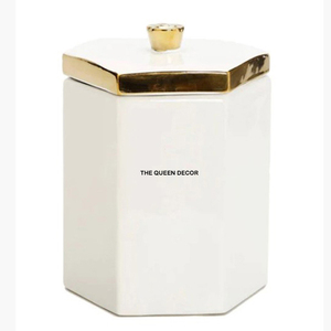Recipiente de Cerámica para Almacenamiento de Alimentos, Bote para Café y Té con Tapa, Venta al por Mayor, Logotipo Personalizado, Cerámica Blanca Mate Europea para Cocina - Product Image 1