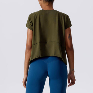 Sudadera/Camiseta de Algodón Vintage OEM Personalizada para Mujer, Cuello Redondo, Corte Grueso, Bajo sin Rematar, Estilo Oversize y Corto, Colección Otoño - Product Image 5