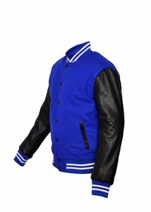 <b>Men's</b> Black <b>White</b> Varsity <b>Jacket</b> Casual Baseball Style Patch Design Regular Fit Autumn Wear - Product Image 3