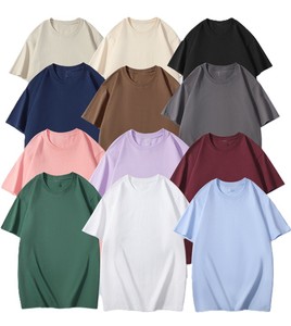 Bangladesh China Factory Price Custom Logo Embroidery OEM 200G Heavyweight Pure Cotton <b>Drop</b> Shoulder T Shirts - Product Image 3