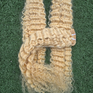 Extensions de cheveux humains bouclés blonds, alignés aux cuticules, double trame, vente en gros, fournisseur de produits de beauté populaires - Product Image 3