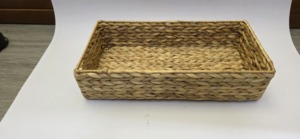 Handmade Natural Seagrass Woven Storage <b>Basket</b> Rectangular Wicker Tray Eco Friendly Home Organizer for <b>Shelf</b> Pantry and Bathroom - Product Image 3