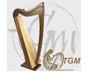 Harpe à levier à 27 cordes de qualité supérieure, fabriquée à la main, avec étui, en bois de haute qualité, finition naturelle, légère, harpes à poser sur les genoux - Product Image 4