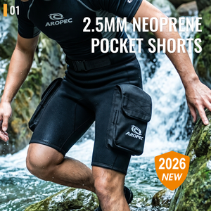 Shorts de bain AROPEC avec logo frontal XL/XXL, en néoprène, imprimé en sérigraphie, avec poche en spandex, anti-UV, pour hommes et femmes - Product Image 2