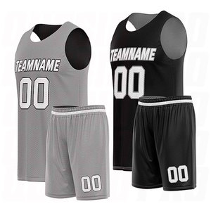Uniforme de Baloncesto para Niños, Ropa Deportiva para Exteriores, Sin Mangas, Gris y Negro, Personalizado, Sublimado en Poliéster, Juvenil - Product Image 1