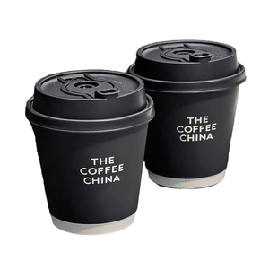 Double-walled Disposable Stylish CMYK Print Craft Paper Customized Logo Recyclable Real pack 8oz 12oz Carry Coffee High-quality - Product Image 2
