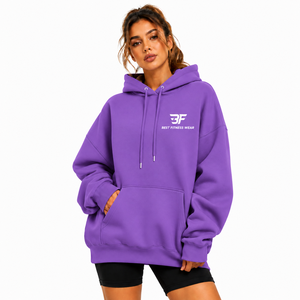 Sweat-shirts pour femmes de haute qualité avec logo personnalisé, 330 g, 100 % coton, molleton épais, couleur unie, taille grande, surdimensionné - Product Image 1