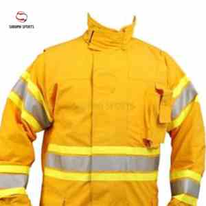 Ensemble de vêtements de travail réfléchissants avec bandes fluorescentes personnalisées, couleur assortie, veste à manches longues à un bouton et pantalon - Product Image 4