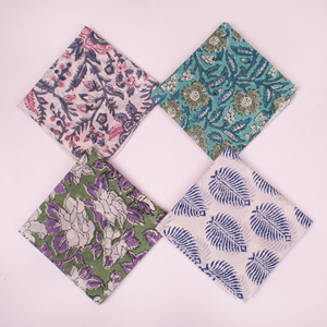 Wholesale Cotton Block Print Bandana 21X21 Inches Soft Fabric Custom Printed <b>Scarf</b> Manufacturer and Exporter - Product Image 4