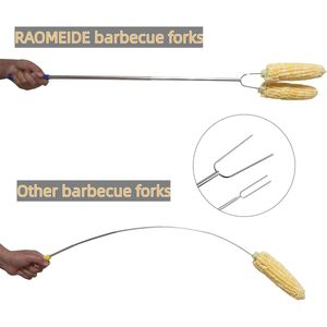 32\" Heavy Duty Hot Dog Roasting Sticks Long Smores Skewers for Fire Pit 6 Pack Marshmallows Skewers <b>Camping</b> Stoves Accessories - Product Image 4