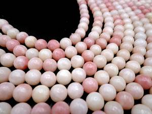 Perles de pierres précieuses d'opale rose naturelle, lisses, rondes, couleur rose vif, pleine longueur, de haute qualité - Product Image 4