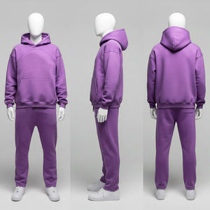 Sudadera con Capucha Personalizada para Hombre, Pantalones con Estampado por Transferencia Térmica, Algodón Ecológico, Resistente al Viento, Transpirable, Conjunto Deportivo Informal - Product Image 1