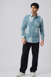 เสื้อเชิ้ตแขนยาวพิมพ์ลายดอกไม้สำหรับผู้ชาย ยี่ห้อ Enovate ปกคอปก แขนยาว ผ้าลินินระบายอากาศดี ติดกระดุมเม็ดเดียว น้ำหนัก 140 กรัม เหมาะสำหรับฤดูร้อน - Product Image 3