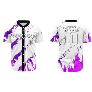 Dernier modèle de maillot de baseball personnalisé par sublimation, manches courtes, col en V, tissu léger, doux, respirant, confortable, unisexe - Product Image 2