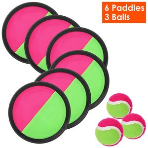 3 Set di Giochi da Spiaggia con Racchette e Palla, Gioco all'Aperto per Divertirsi a Lanciare e Prendere la Palla - Product Image 1