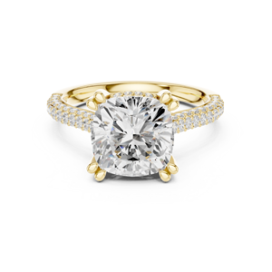 <b>Big</b> Bold Beautiful 4 Ct Square <b>Cushion</b> Cut Lab Grown Diamond Engagement Wedding Proposal Ring SATVIK RATNA Luxury - Product Image 4