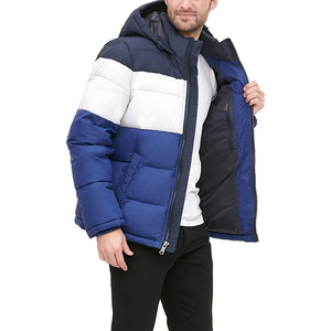 Manteau d'hiver matelassé pour homme, style streetwear premium personnalisé, avec logo de marque, fermeture éclair, duvet bouffant, chaud et tendance. - Product Image 2