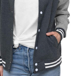 Chaquetas Varsity de Béisbol para Hombre con Logotipo Personalizado al por Mayor, Tejido de Felpa Sólido, Transpirable, Cuello Alto, Diseño de Parches, Alta Calidad - Product Image 6