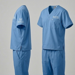 High Quality Short Sleeve Twill Men's <b>Nursing</b> <b>Scrubs</b> Vietnam Poly Spandex Stretch OEM GW Brand Hospital Medical Top Uniforms - Product Image 4