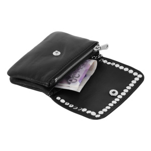 <b>Smart</b> Range Leather Ladies Genuine Lambskin Soft Napa Leather Coin Purse Black Diamond Studded Zip Key Pouch Small <b>Wallet</b> - Product Image 4