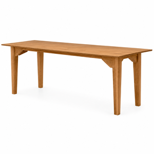 Solid Teak Contemporary Rectangular Dining Table with Reverse Keystone <b>Corner</b> <b>Brackets</b> Waterproof Design <b>for</b> Villa School Use - Product Image 2