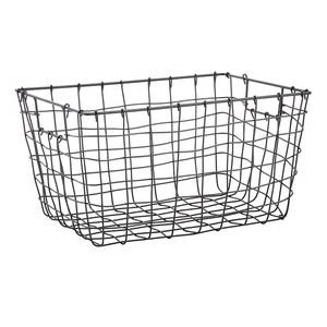 Cesta de Almacenamiento Redonda de Alambre Metálico con Base de Madera y Asas, Estilo Nórdico, Organizador Multiusos - Product Image 3