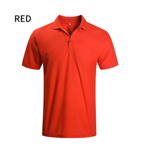 <b>Men's</b> <b>Red</b> Short Sleeve Polo Shirt Solid Color Knitted Casual Regular Fit Button Design - Product Image 1