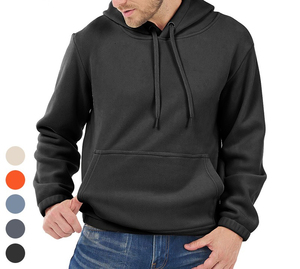 Sweat à capuche à manches longues pour homme, couleur unie, qualité supérieure, léger, écologique, 100 % coton, idéal pour la vente en gros - Product Image 1