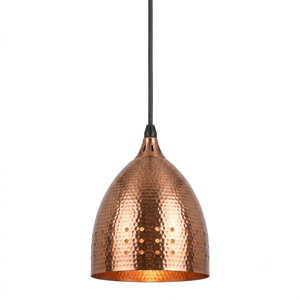 Luminaire suspendu en cuivre E27 LED pour intérieur, plafonnier 2700K blanc chaud, design mural, abat-jour en métal, petite taille - Product Image 1