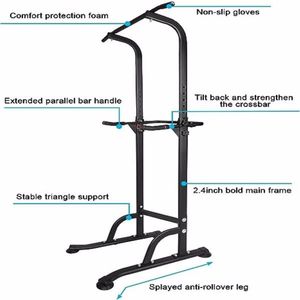 Torre Multifunzione in Acciaio per Allenamento, Regolabile in Altezza, con Stazione Dip e Barra per Trazioni, per Palestra Domestica e Allenamento della Forza - Product Image 2