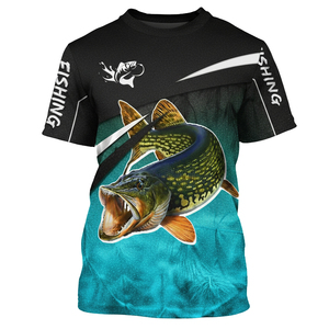 Camiseta de Pesca de Poliéster de Alto Rendimiento con Logotipo Personalizado, Cuello Redondo, Transpirable, UPF 50, 100% Poliéster, Venta al Por Mayor - Product Image 3