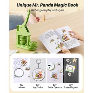 Máquina para Hacer Botones Mr. Panda Magic Book 2.28 pulgadas, Fabricante de Botones de Plástico con 100 Piezas, Cortador Circular y Llaves Hexagonales - Product Image 6