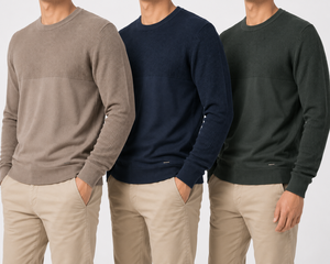 Suéter de Hombre Premium con Textura de Panal de Abeja, Cuello Redondo, Mezcla de Algodón |   Fabricación OEM ODM en Bangladesh - Product Image 6