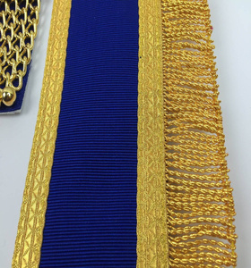 Tablier artisanal provincial bleu roi avec franges dorées, Régalia maçonnique, Vêtement cérémoniel de qualité supérieure pour Loge maçonnique - Product Image 5