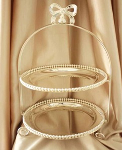 Support à gâteaux à plusieurs niveaux de qualité supérieure, finition argentée, pour boulangerie, café, restaurant, élégant, multi-niveaux - Product Image 3