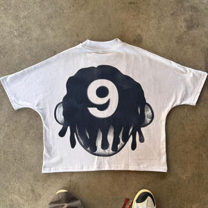 Camiseta Gráfica Corta de Algodón 100% Tejido para Hombre, Estilo Oversize Holgado, Fabricación OEM Personalizada, Estilo Urbano - Product Image 5