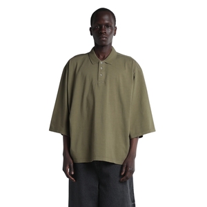 Polo Azul Oversize para Hombre, Corte Holgado, Hombros Caídos, Manga Corta, Estilo Urbano, Fabricante Mayorista - Product Image 5