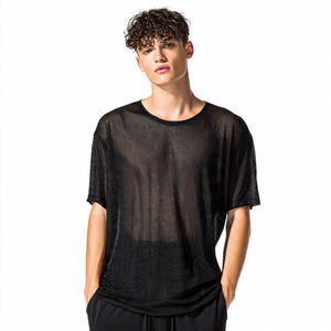 เสื้อยืดตาข่ายโพลีเอสเตอร์ 100% แห้งเร็ว สำหรับผู้ชาย เสื้อลำลอง แห้งไว ซีทรู เสื้อยืดชายหาด เสื้อตาข่ายผู้ชาย - Product Image 6